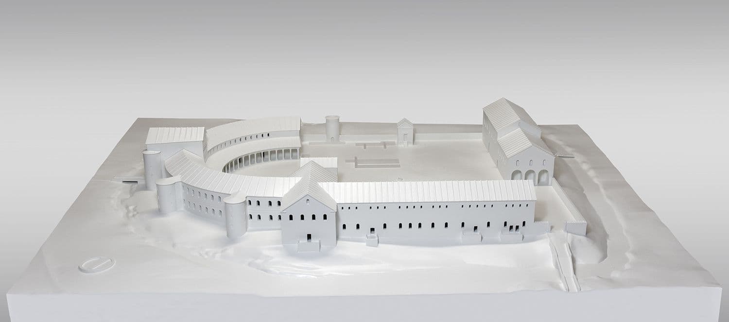 Kaiserpfalzmodell Ingelheim CNC gefräst aus Necuron Museumsmodellbau